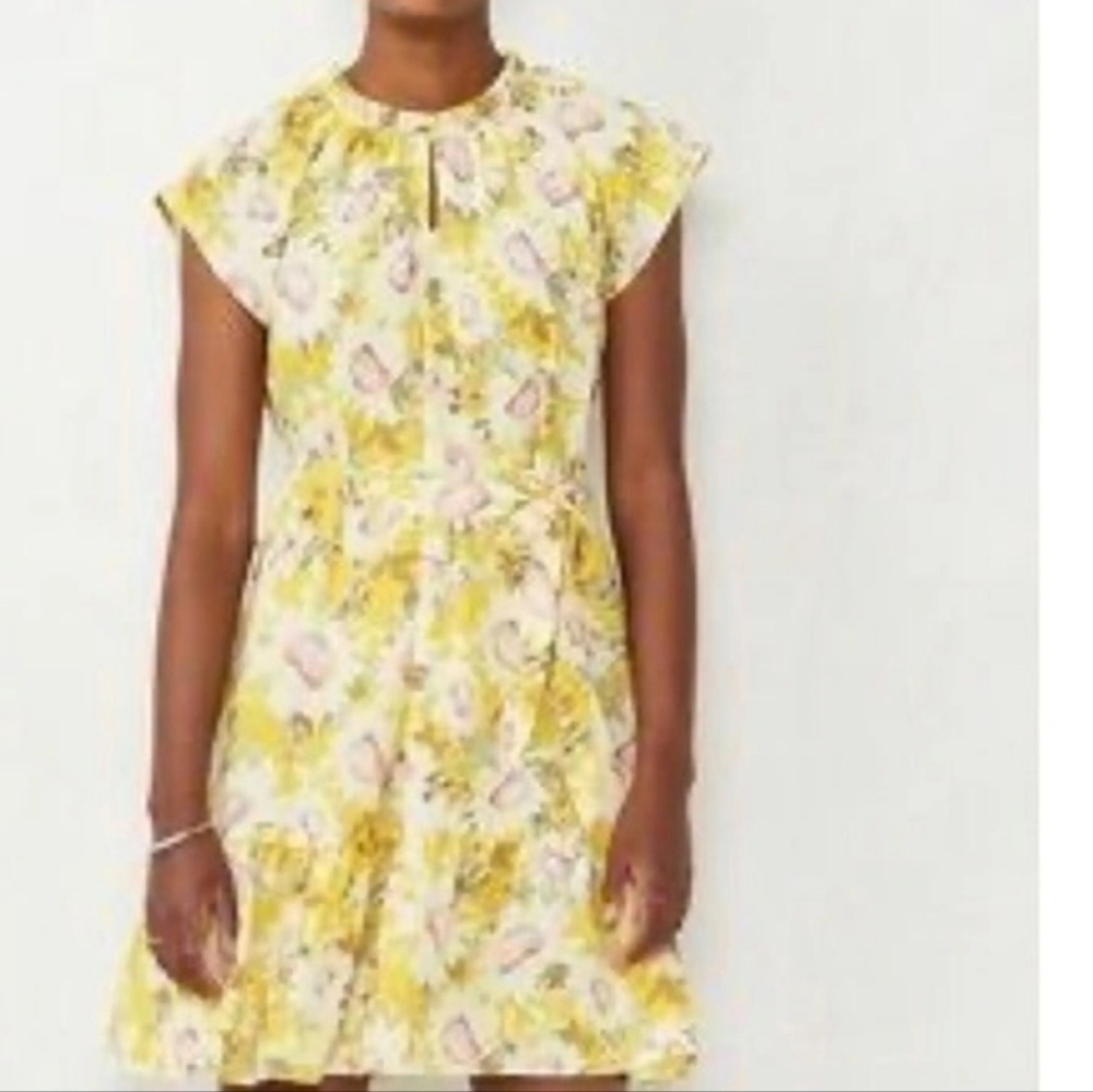 Lauren Conrad Romantic Flirty Summer Twee Yellow Floral Cap Sleeve Dress XXL - Picture 11 of 11